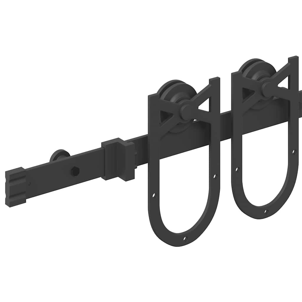 Schiebetürbeschlag-Set 200 cm Stahl Schwarz - Premium Türbeschläge & -klingeln - Just €59.91! Shop now at homesales4u