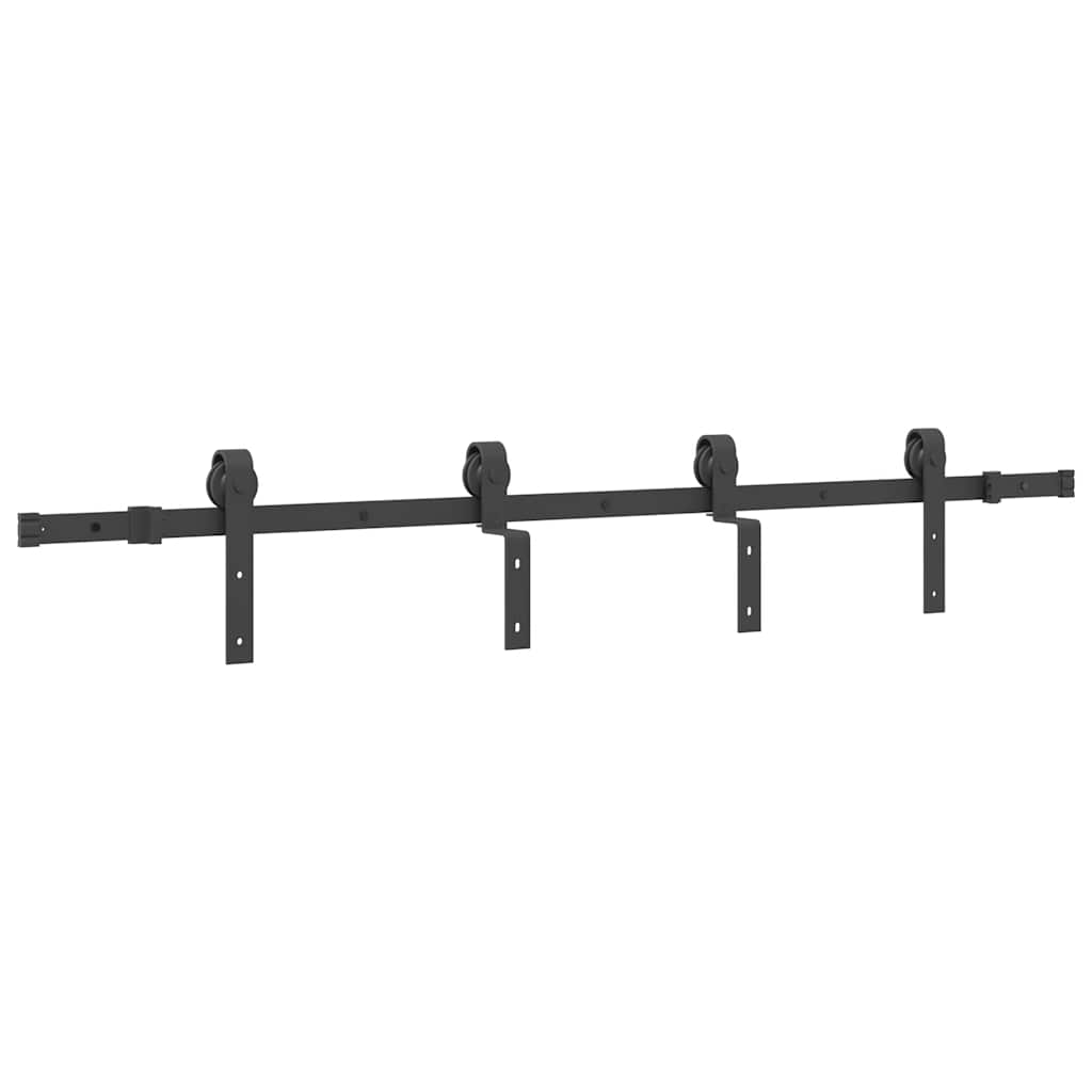 Schiebetürbeschlag-Set 183 cm Stahl Schwarz - Premium Türbeschläge & -klingeln - Just €100.39! Shop now at homesales4u