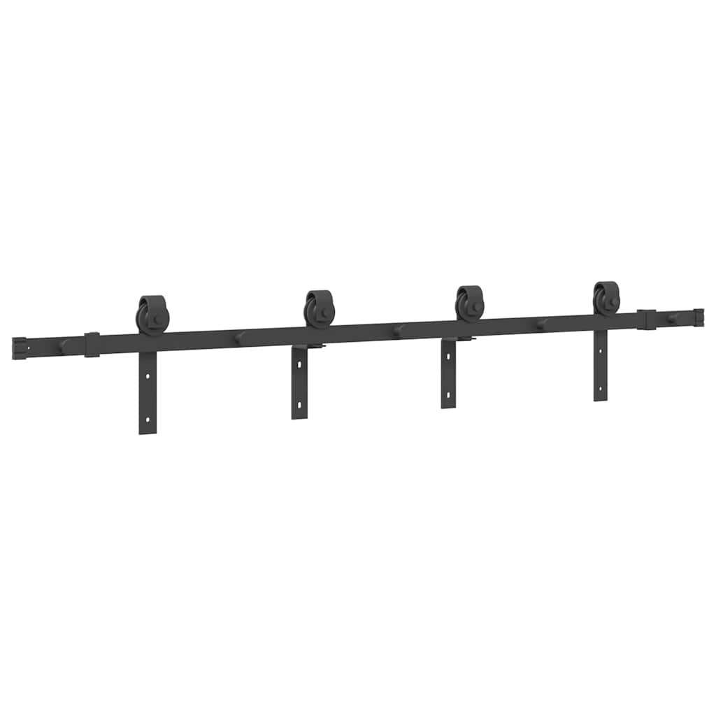 Schiebetürbeschlag-Set 183 cm Stahl Schwarz - Premium Türbeschläge & -klingeln - Just €100.39! Shop now at homesales4u