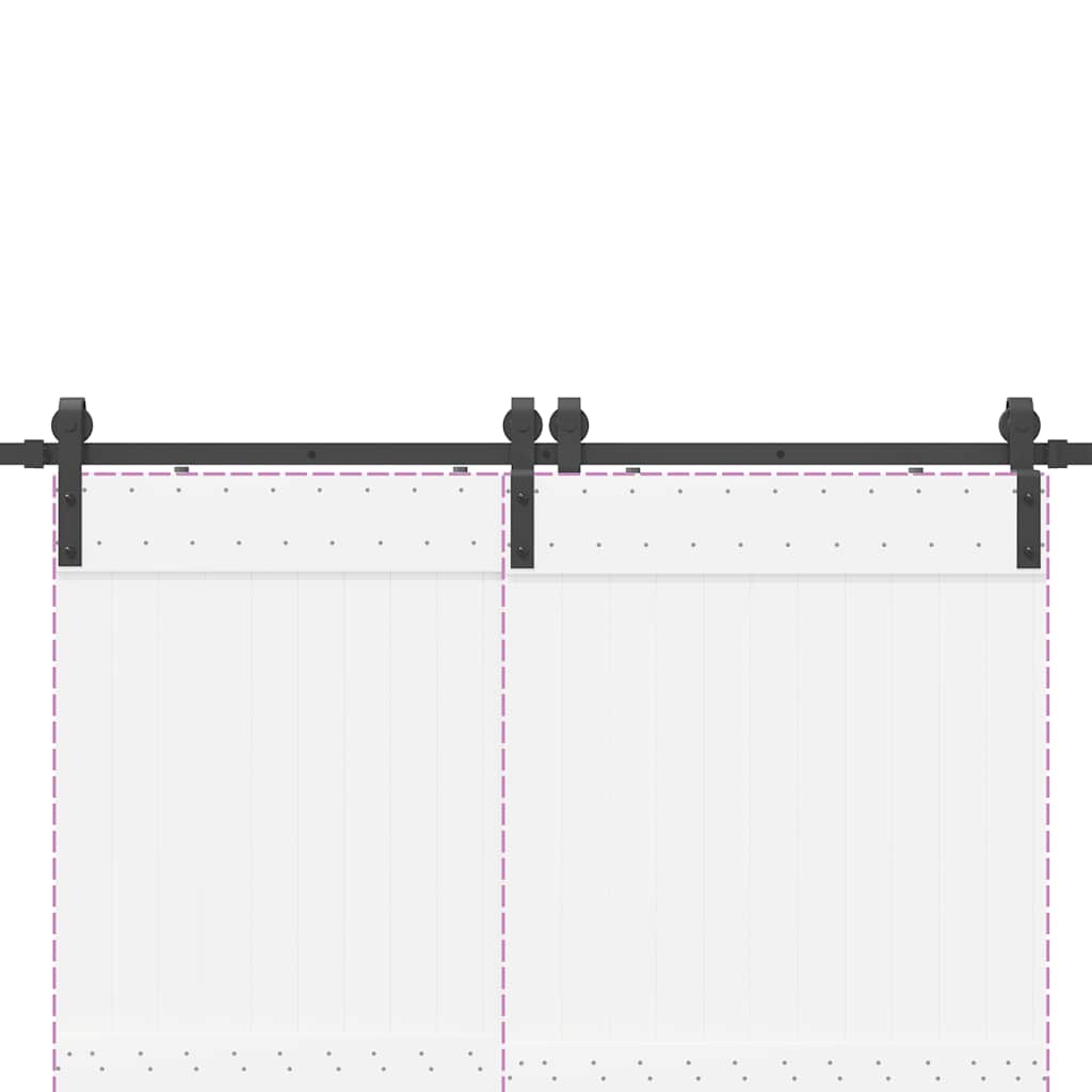 Schiebetürbeschlag-Set 183 cm Stahl Schwarz - Premium Türbeschläge & -klingeln - Just €100.39! Shop now at homesales4u