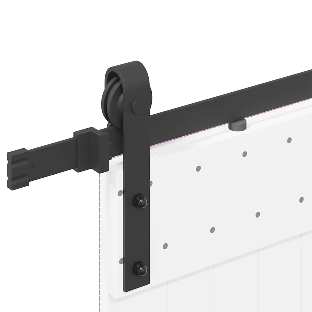 Schiebetürbeschlag-Set 183 cm Stahl Schwarz - Premium Türbeschläge & -klingeln - Just €100.39! Shop now at homesales4u