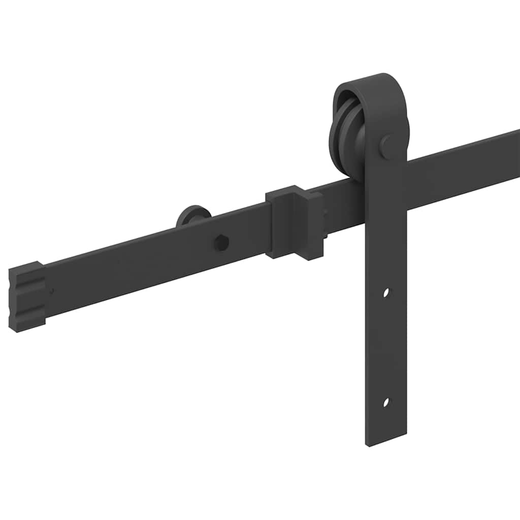 Schiebetürbeschlag-Set 183 cm Stahl Schwarz - Premium Türbeschläge & -klingeln - Just €100.39! Shop now at homesales4u