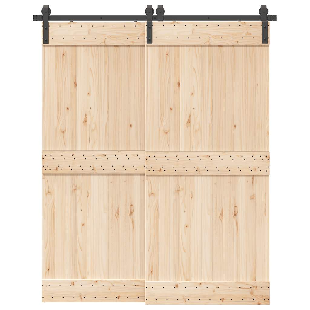 Schiebetürbeschlag-Set 183 cm Stahl Schwarz - Premium Türbeschläge & -klingeln - Just €100.39! Shop now at homesales4u