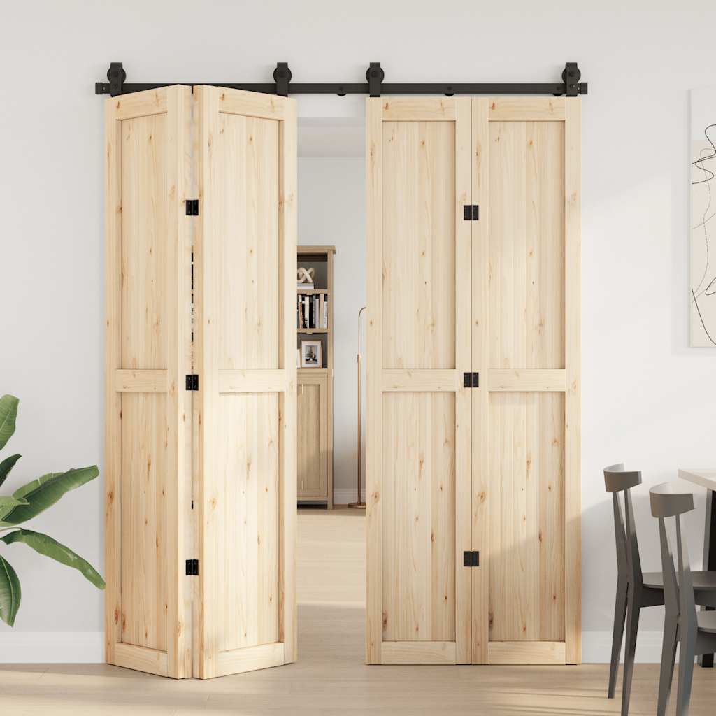 Schiebetürbeschlag-Set 183 cm Stahl Schwarz - Premium Türbeschläge & -klingeln - Just €118.01! Shop now at homesales4u