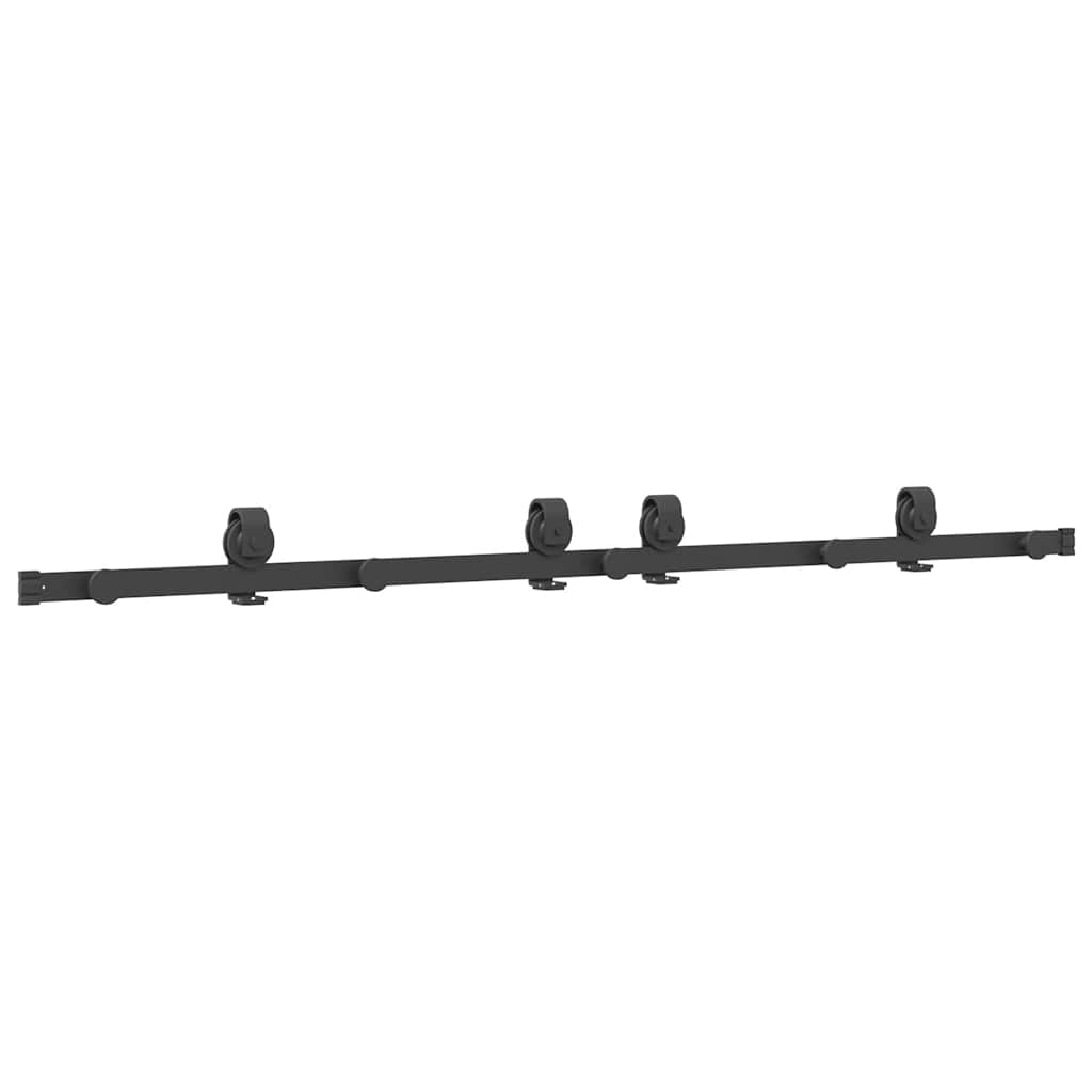 Schiebetürbeschlag-Set 183 cm Stahl Schwarz - Premium Türbeschläge & -klingeln - Just €118.01! Shop now at homesales4u