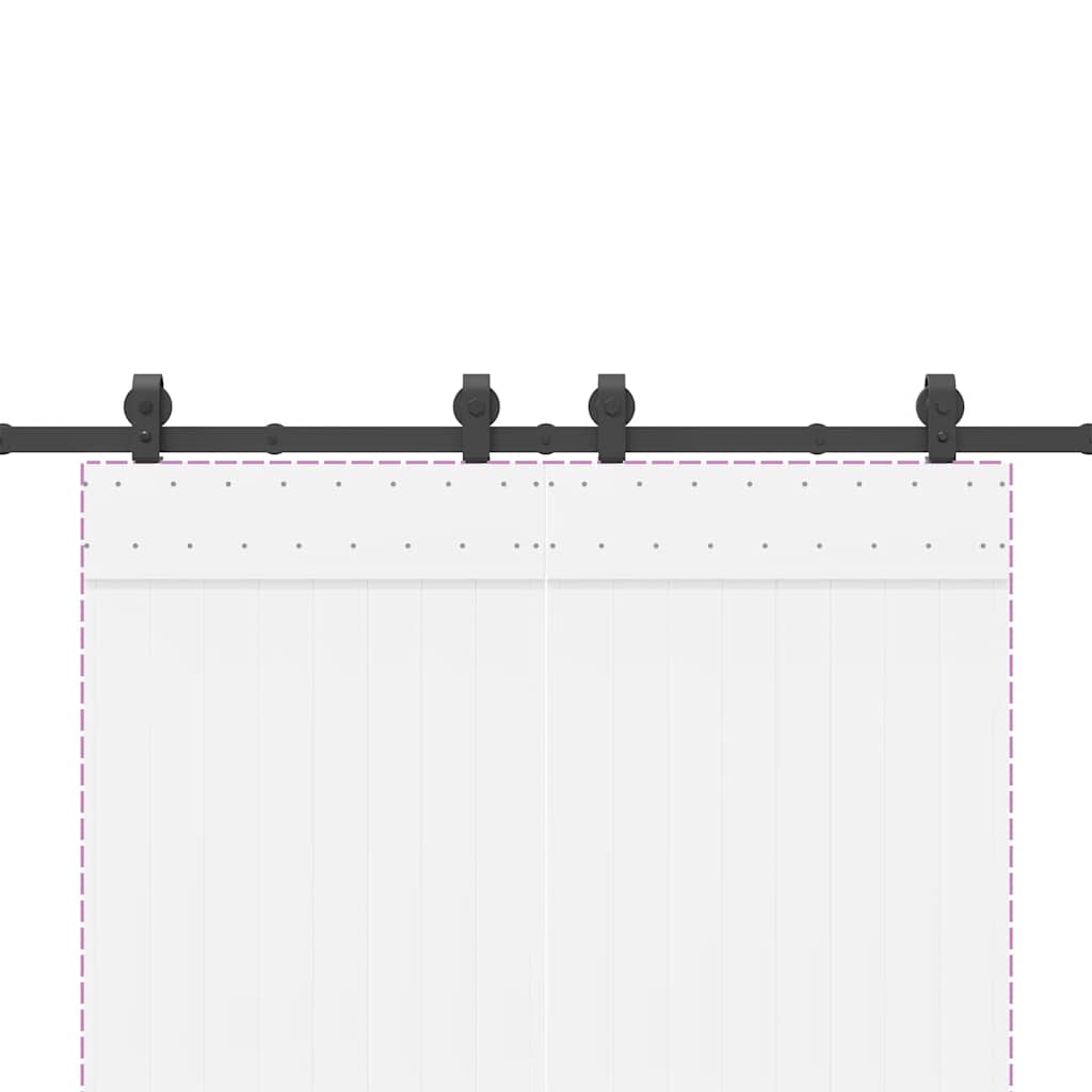 Schiebetürbeschlag-Set 183 cm Stahl Schwarz - Premium Türbeschläge & -klingeln - Just €118.01! Shop now at homesales4u