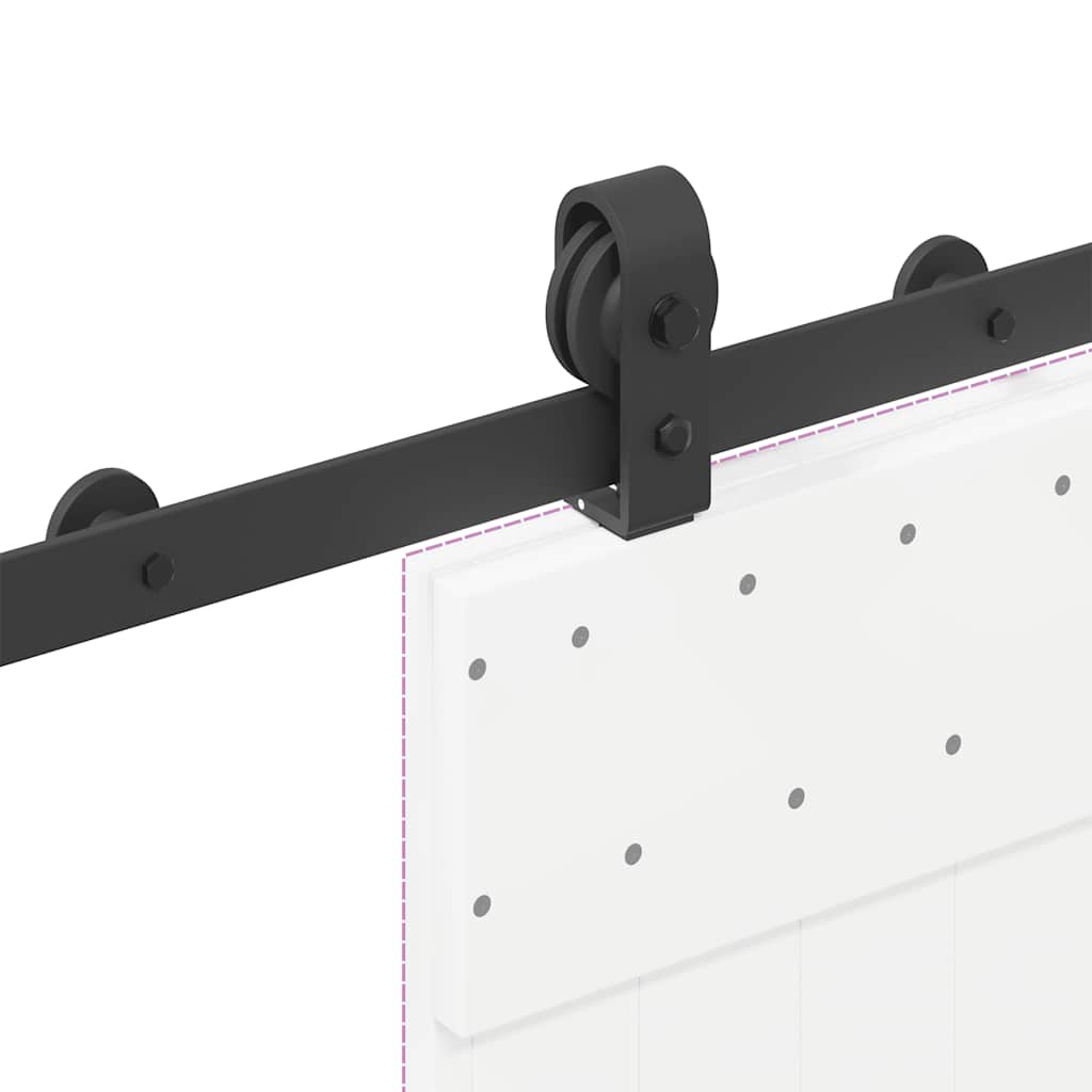 Schiebetürbeschlag-Set 183 cm Stahl Schwarz - Premium Türbeschläge & -klingeln - Just €118.01! Shop now at homesales4u