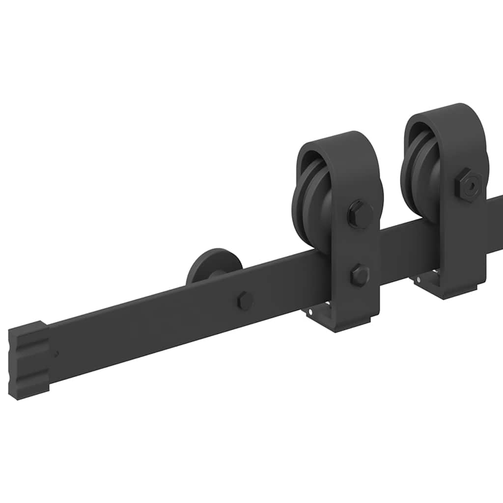 Schiebetürbeschlag-Set 183 cm Stahl Schwarz - Premium Türbeschläge & -klingeln - Just €118.01! Shop now at homesales4u