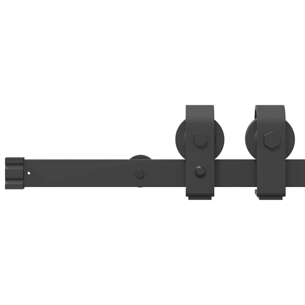Schiebetürbeschlag-Set 183 cm Stahl Schwarz - Premium Türbeschläge & -klingeln - Just €118.01! Shop now at homesales4u
