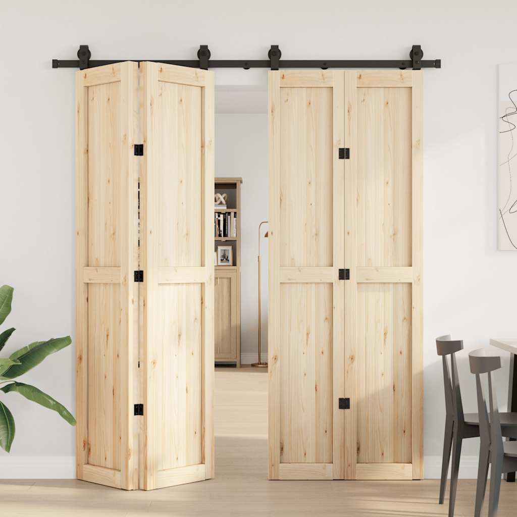 Schiebetürbeschlag-Set 200 cm Stahl Schwarz - Premium Türbeschläge & -klingeln - Just €114.25! Shop now at homesales4u
