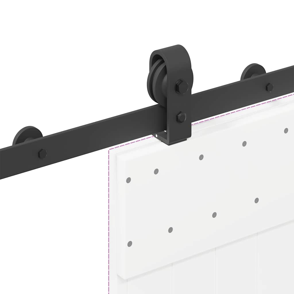 Schiebetürbeschlag-Set 200 cm Stahl Schwarz - Premium Türbeschläge & -klingeln - Just €114.25! Shop now at homesales4u