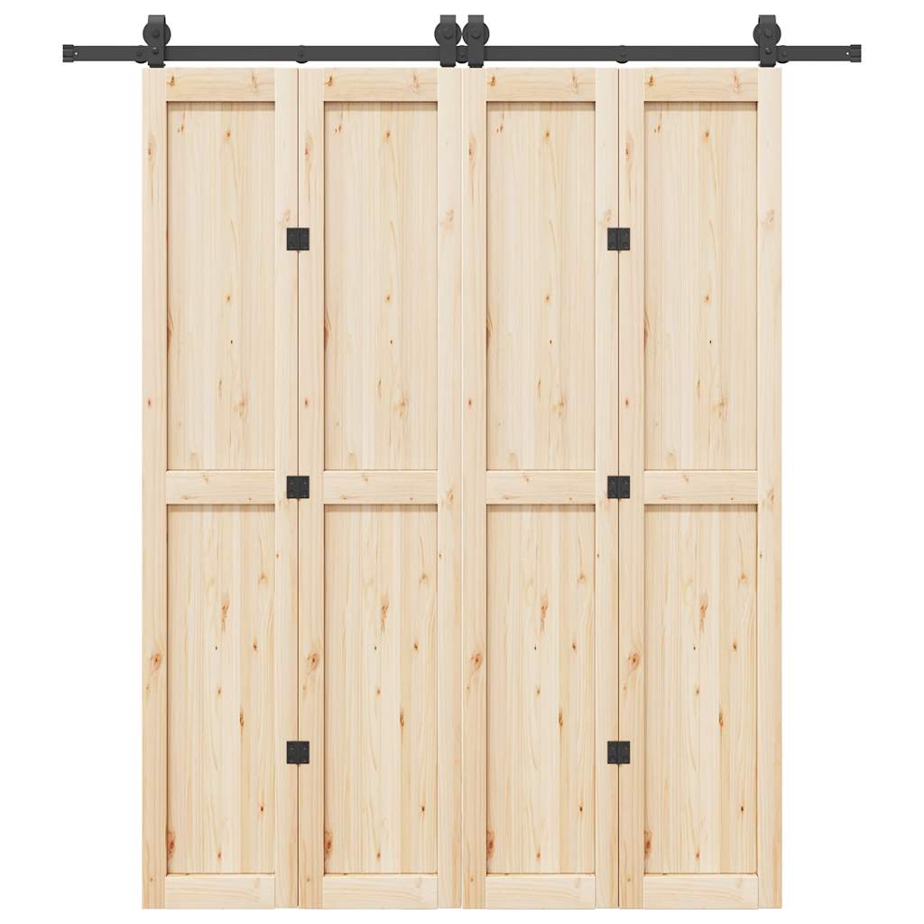Schiebetürbeschlag-Set 200 cm Stahl Schwarz - Premium Türbeschläge & -klingeln - Just €114.25! Shop now at homesales4u