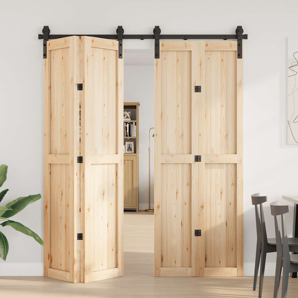 Schiebetürbeschlag-Set 183 cm Stahl Schwarz - Premium Türbeschläge & -klingeln - Just €123.81! Shop now at homesales4u