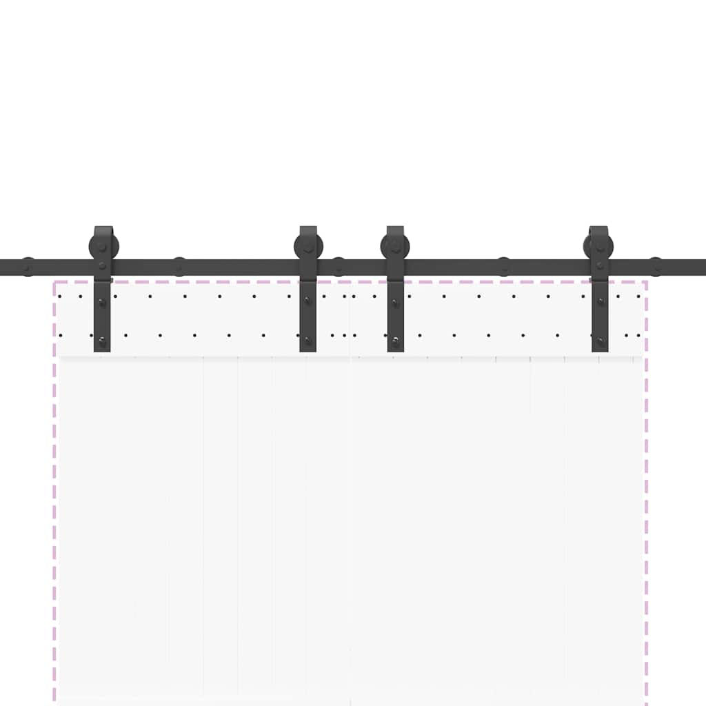 Schiebetürbeschlag-Set 183 cm Stahl Schwarz - Premium Türbeschläge & -klingeln - Just €123.81! Shop now at homesales4u