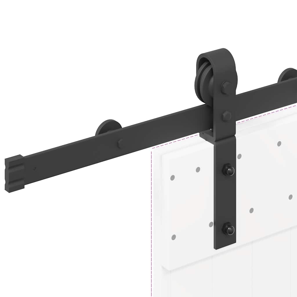 Schiebetürbeschlag-Set 183 cm Stahl Schwarz - Premium Türbeschläge & -klingeln - Just €123.81! Shop now at homesales4u