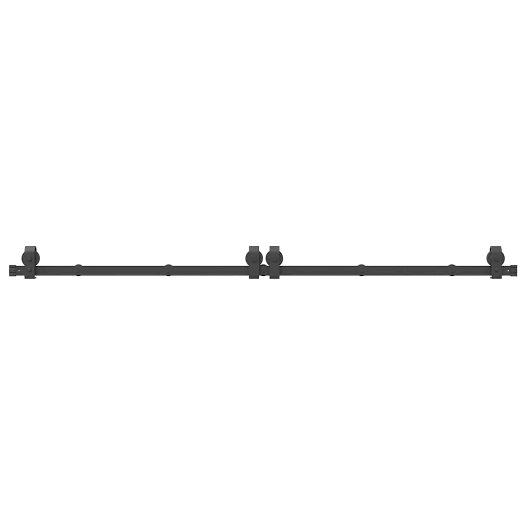 Schiebetürbeschlag-Set 200 cm Stahl Schwarz - Premium Türbeschläge & -klingeln - Just €151.18! Shop now at homesales4u