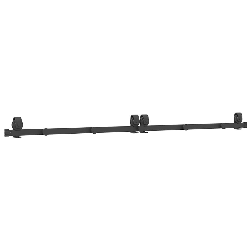 Schiebetürbeschlag-Set 200 cm Stahl Schwarz - Premium Türbeschläge & -klingeln - Just €151.18! Shop now at homesales4u