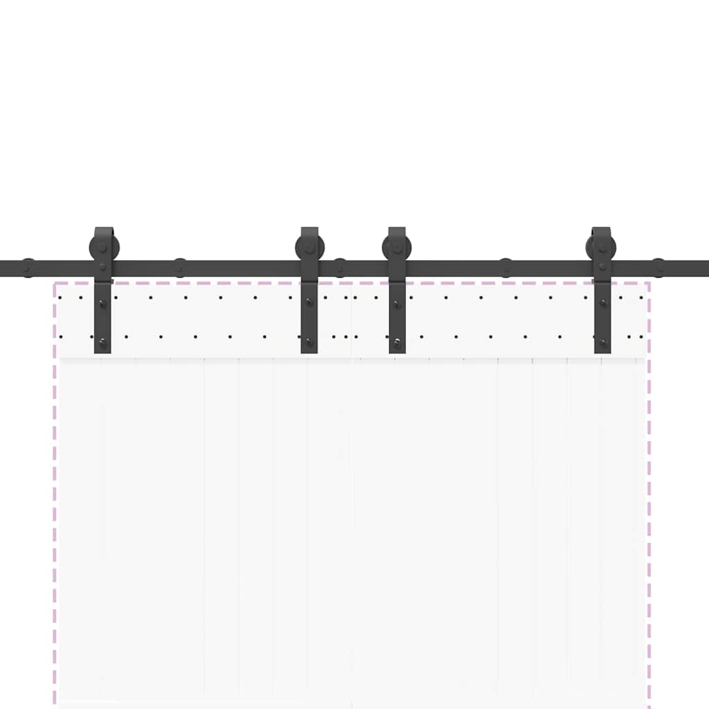 Schiebetürbeschlag-Set 200 cm Stahl Schwarz - Premium Türbeschläge & -klingeln - Just €151.18! Shop now at homesales4u