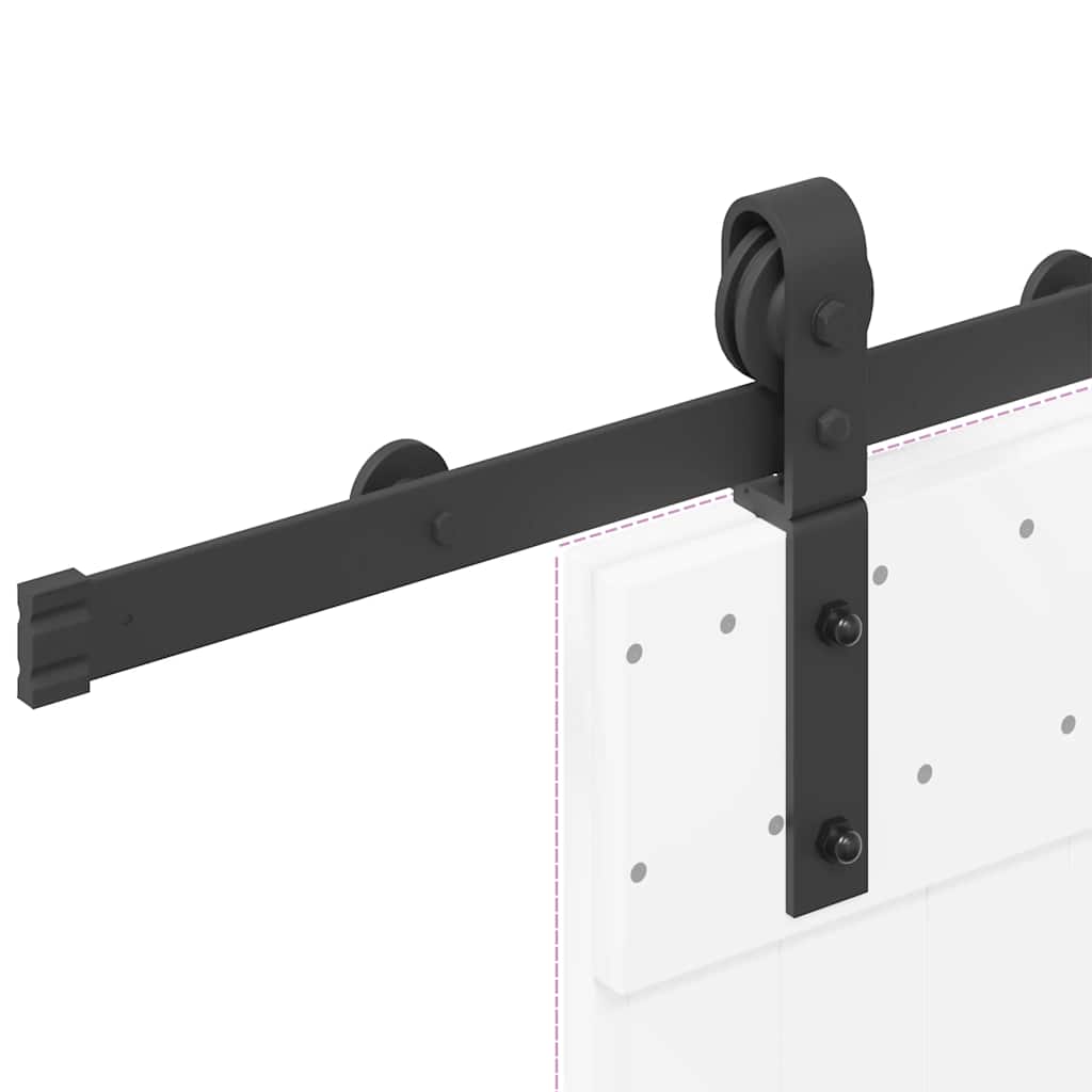Schiebetürbeschlag-Set 200 cm Stahl Schwarz - Premium Türbeschläge & -klingeln - Just €151.18! Shop now at homesales4u
