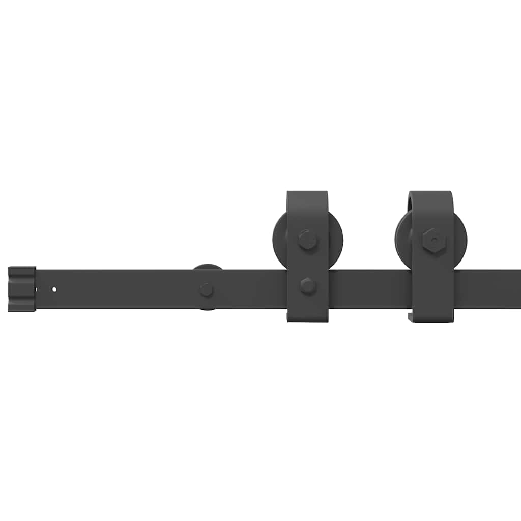 Schiebetürbeschlag-Set 200 cm Stahl Schwarz - Premium Türbeschläge & -klingeln - Just €151.18! Shop now at homesales4u