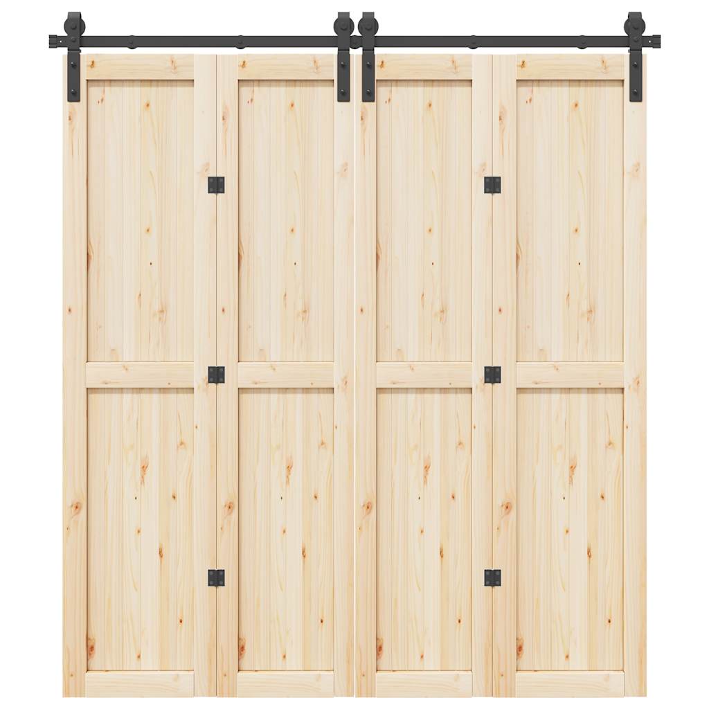 Schiebetürbeschlag-Set 200 cm Stahl Schwarz - Premium Türbeschläge & -klingeln - Just €151.18! Shop now at homesales4u