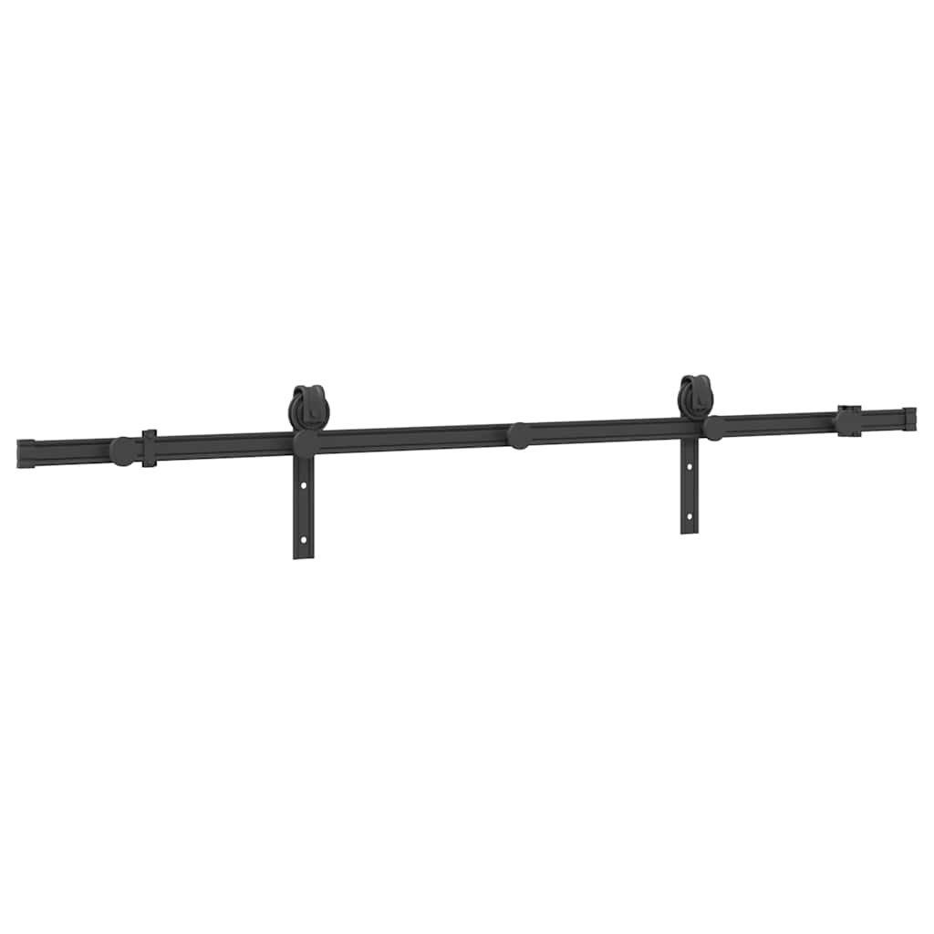 Schiebetürbeschlag-Set 183 cm Stahl Schwarz - Premium Türbeschläge & -klingeln - Just €60.16! Shop now at homesales4u