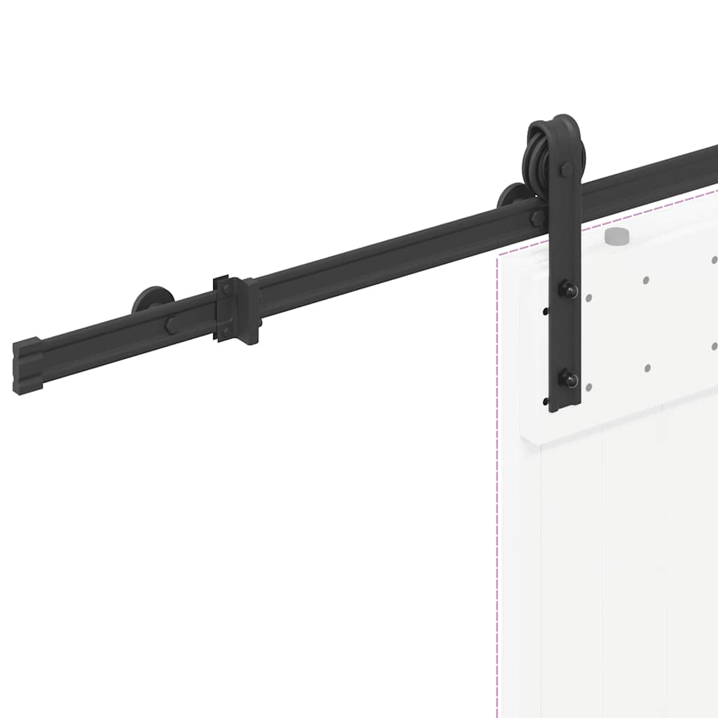 Schiebetürbeschlag-Set 183 cm Stahl Schwarz - Premium Türbeschläge & -klingeln - Just €60.16! Shop now at homesales4u