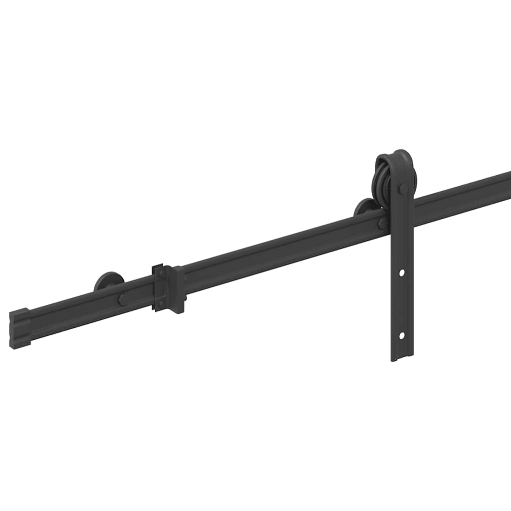 Schiebetürbeschlag-Set 183 cm Stahl Schwarz - Premium Türbeschläge & -klingeln - Just €60.16! Shop now at homesales4u