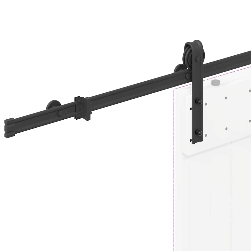 Schiebetürbeschlag-Set 200 cm Stahl Schwarz - Premium Türbeschläge & -klingeln - Just €67.73! Shop now at homesales4u