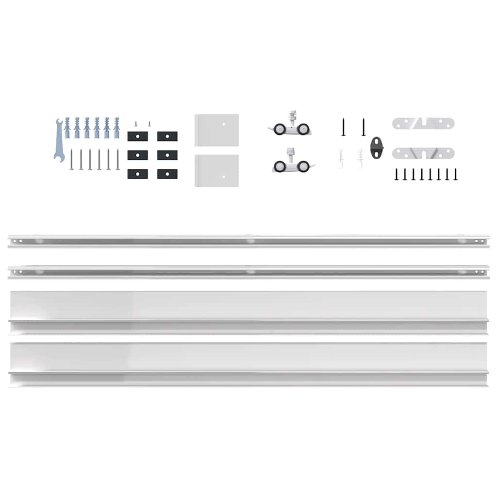 Schiebetürbeschlag-Set 183 cm Aluminiumlegierung Silbern - Premium Türbeschläge & -klingeln - Just €59.11! Shop now at homesales4u