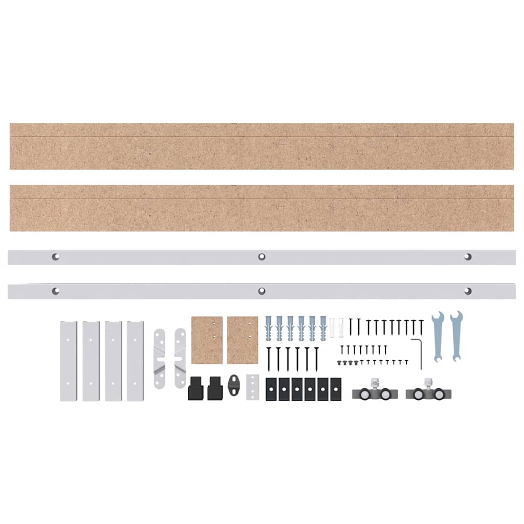 Schiebetürbeschlag-Set 183 cm Aluminiumlegierung Silbern - Premium Türbeschläge & -klingeln - Just €54.58! Shop now at homesales4u