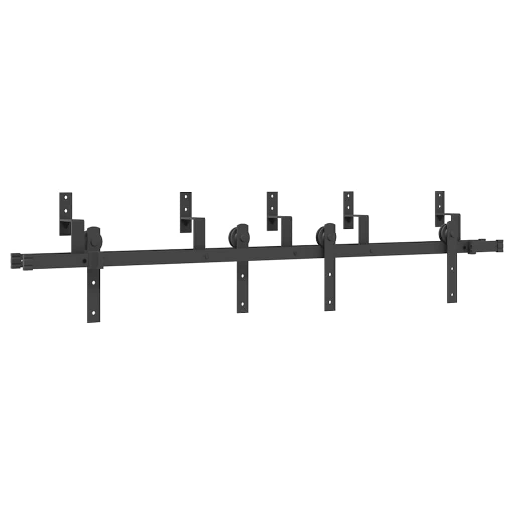 Schiebetürbeschlag-Set 183 cm Stahl Schwarz - Premium Türbeschläge & -klingeln - Just €173.01! Shop now at homesales4u