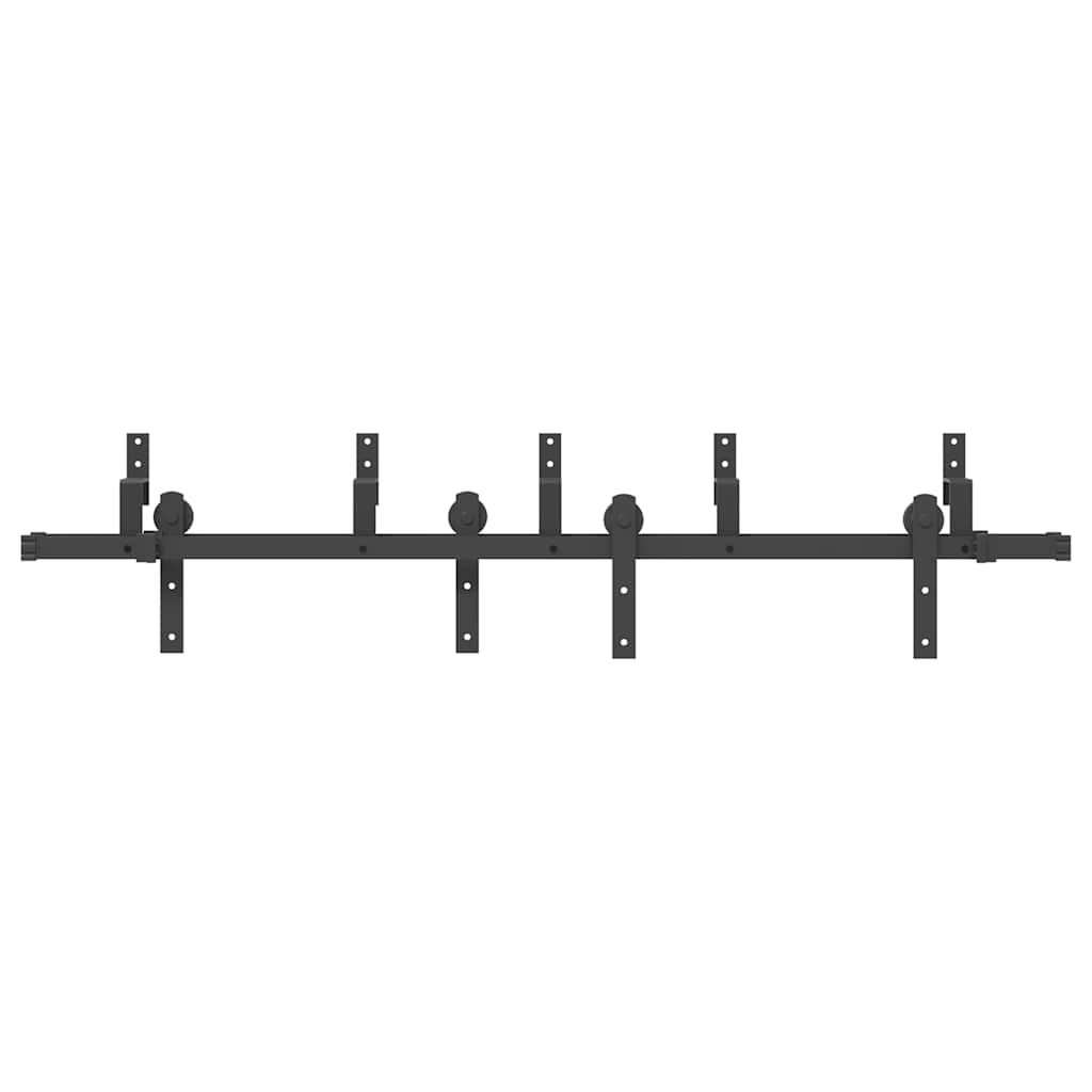 Schiebetürbeschlag-Set 183 cm Stahl Schwarz - Premium Türbeschläge & -klingeln - Just €173.01! Shop now at homesales4u