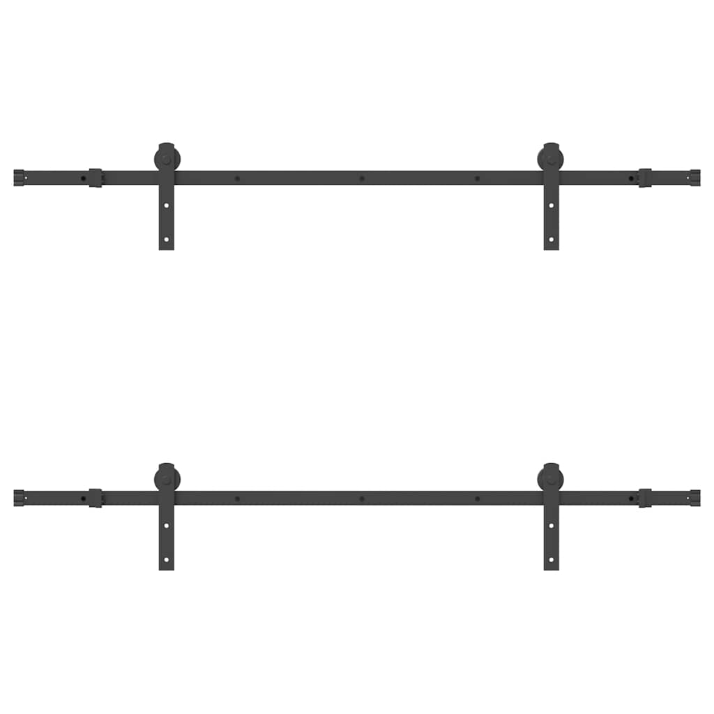 Schiebetürbeschlag-Set 183 cm Stahl Schwarz - Premium Türbeschläge & -klingeln - Just €173.01! Shop now at homesales4u
