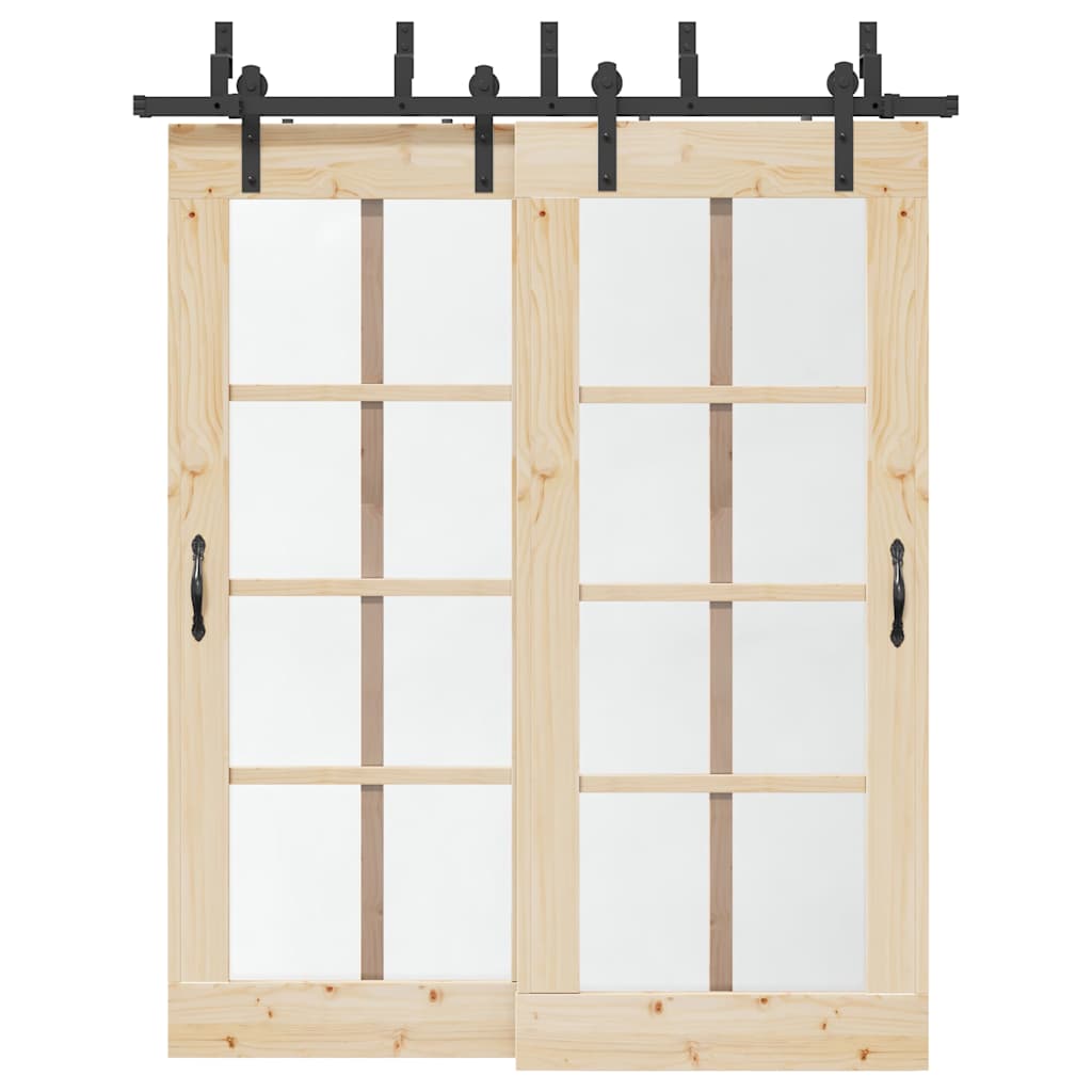 Schiebetürbeschlag-Set 183 cm Stahl Schwarz - Premium Türbeschläge & -klingeln - Just €173.01! Shop now at homesales4u