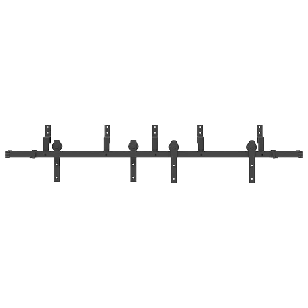 Schiebetürbeschlag-Set 200 cm Stahl Schwarz - Premium Türbeschläge & -klingeln - Just €187.84! Shop now at homesales4u