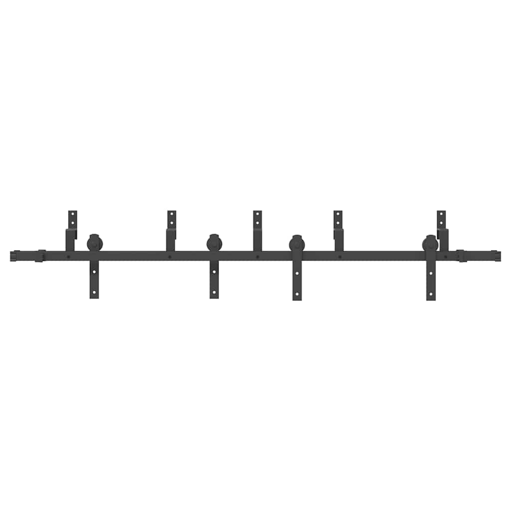 Schiebetürbeschlag-Set 213,5 cm Stahl Schwarz - Premium Türbeschläge & -klingeln - Just €208.59! Shop now at homesales4u