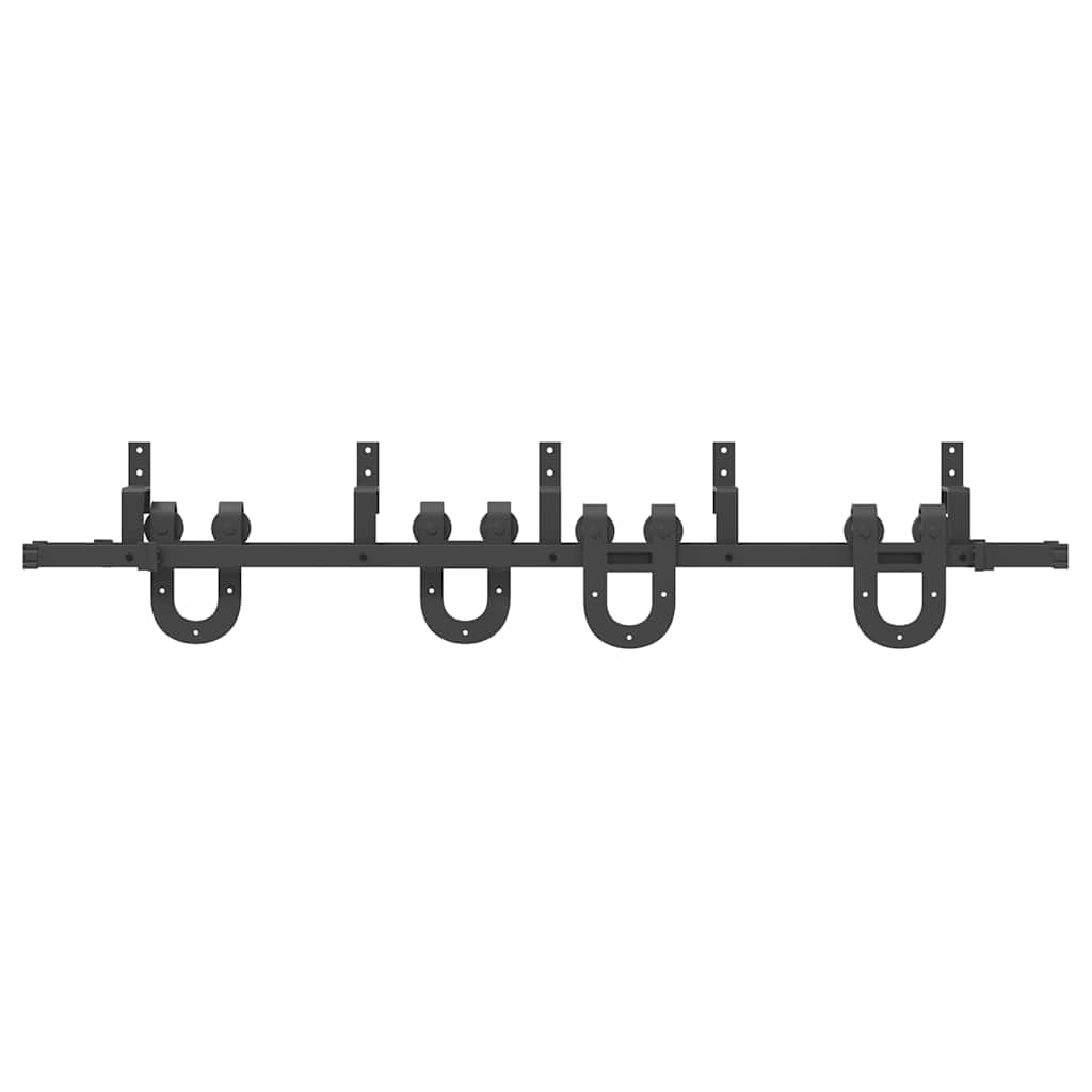 Schiebetürbeschlag-Set 183 cm Stahl Schwarz - Premium Türbeschläge & -klingeln - Just €174.25! Shop now at homesales4u