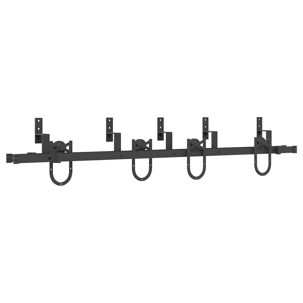 Schiebetürbeschlag-Set 183 cm Stahl Schwarz - Premium Türbeschläge & -klingeln - Just €150.97! Shop now at homesales4u