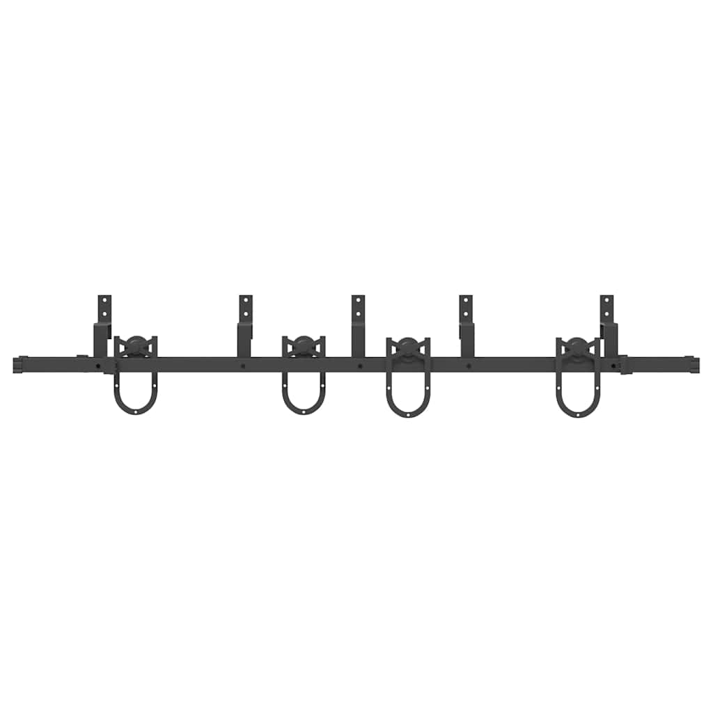 Schiebetürbeschlag-Set 200 cm Stahl Schwarz - Premium Türbeschläge & -klingeln - Just €159.36! Shop now at homesales4u