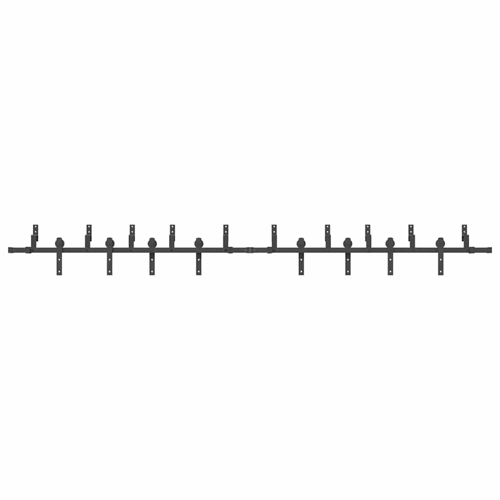 Schiebetürbeschlag-Set 366 cm Stahl Schwarz - Premium Türbeschläge & -klingeln - Just €346.07! Shop now at homesales4u
