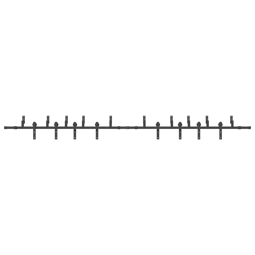 Schiebetürbeschlag-Set 400 cm Stahl Schwarz - Premium Türbeschläge & -klingeln - Just €375.70! Shop now at homesales4u
