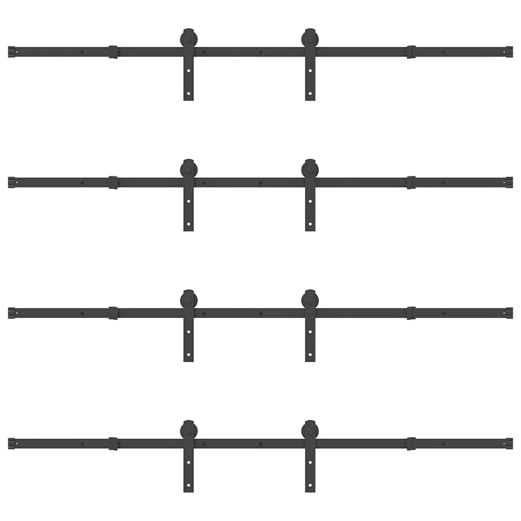 Schiebetürbeschlag-Set 400 cm Stahl Schwarz - Premium Türbeschläge & -klingeln - Just €375.70! Shop now at homesales4u