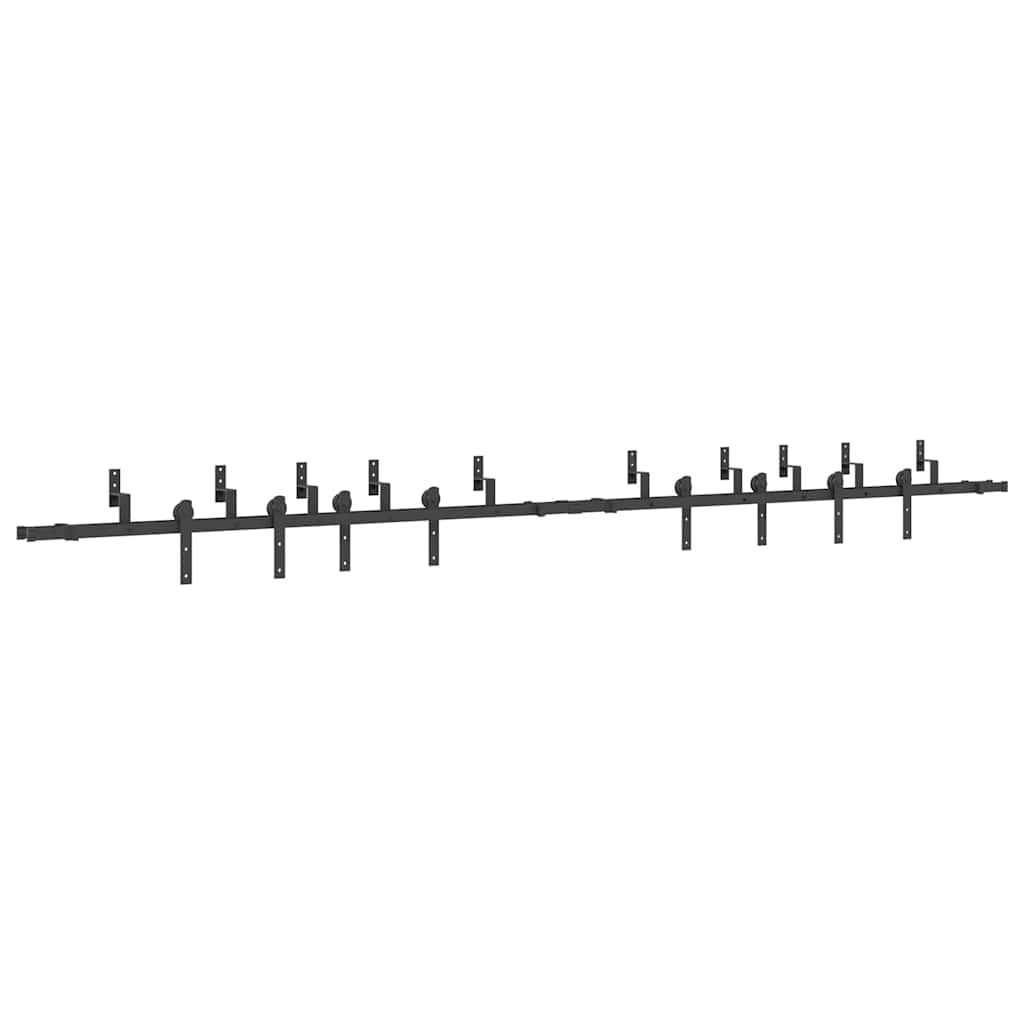 Schiebetürbeschlag-Set 427 cm Stahl Schwarz - Premium Türbeschläge & -klingeln - Just €417.27! Shop now at homesales4u