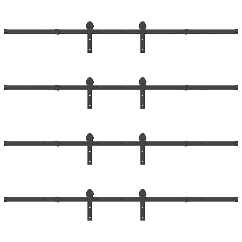 Schiebetürbeschlag-Set 427 cm Stahl Schwarz - Premium Türbeschläge & -klingeln - Just €417.27! Shop now at homesales4u