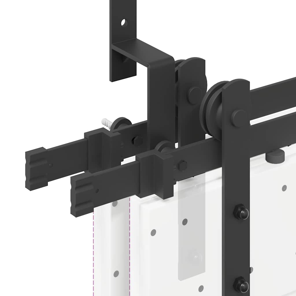 Schiebetürbeschlag-Set 427 cm Stahl Schwarz - Premium Türbeschläge & -klingeln - Just €417.27! Shop now at homesales4u