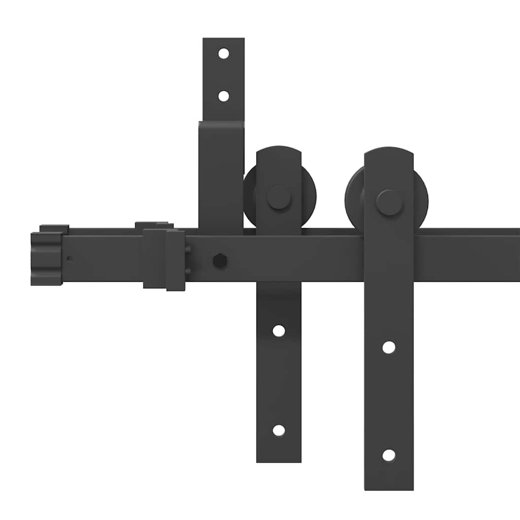 Schiebetürbeschlag-Set 427 cm Stahl Schwarz - Premium Türbeschläge & -klingeln - Just €417.27! Shop now at homesales4u