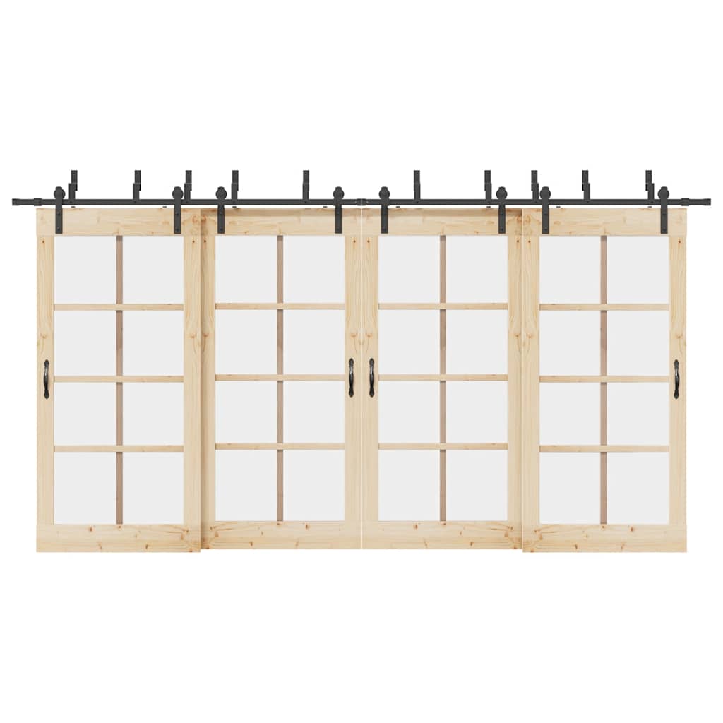 Schiebetürbeschlag-Set 427 cm Stahl Schwarz - Premium Türbeschläge & -klingeln - Just €417.27! Shop now at homesales4u