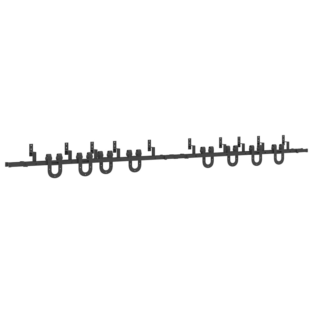 Schiebetürbeschlag-Set 400 cm Stahl Schwarz - Premium Türbeschläge & -klingeln - Just €353.72! Shop now at homesales4u