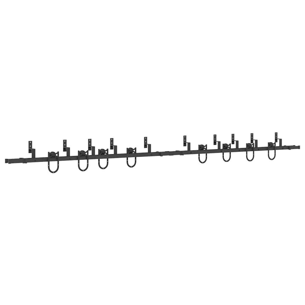 Schiebetürbeschlag-Set 400 cm Stahl Schwarz - Premium Türbeschläge & -klingeln - Just €318.74! Shop now at homesales4u